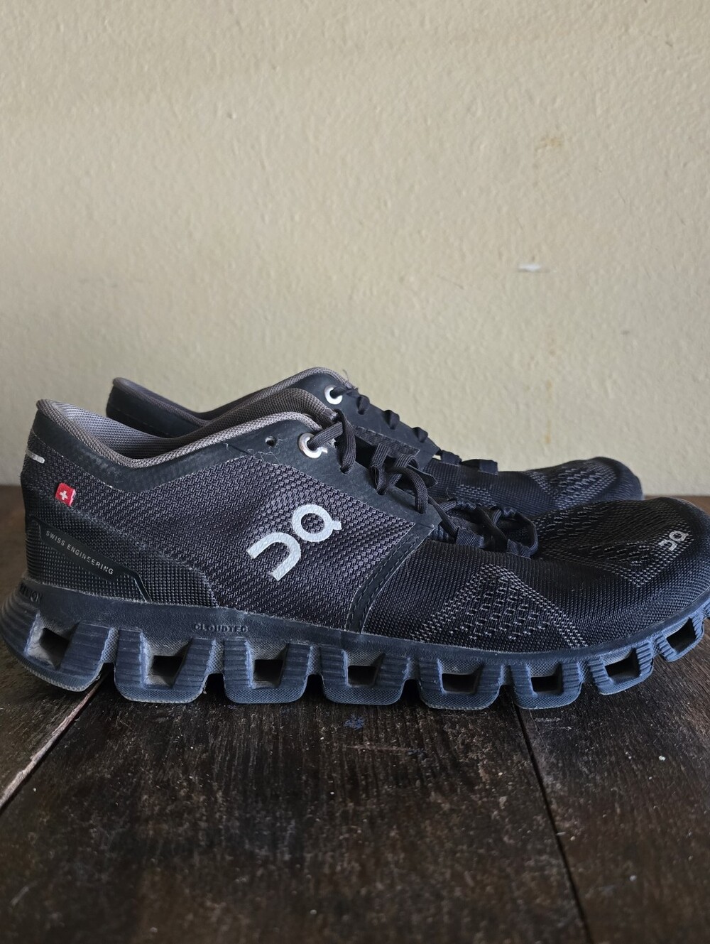 On Women's Cloud X Textile Trainers Road Running Shoes Black Womens 7